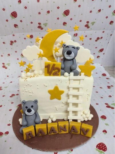 Teddy Bear  Half Year Birthday Cake